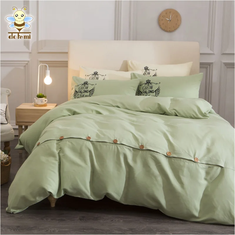 Doremi Solid Pattern And Button Type 100 Polyester Bedding Sets