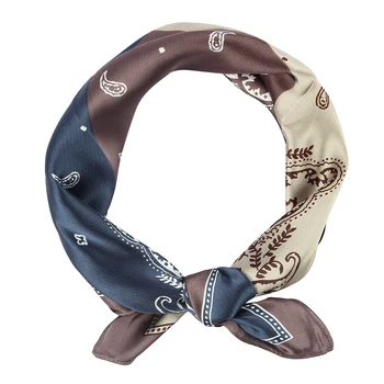 

Winfox New Elegant Multicolor Square Paisley Bandana Head Neck Scarf Skinny Hair Tie Small Square Scarf For Women Scarves