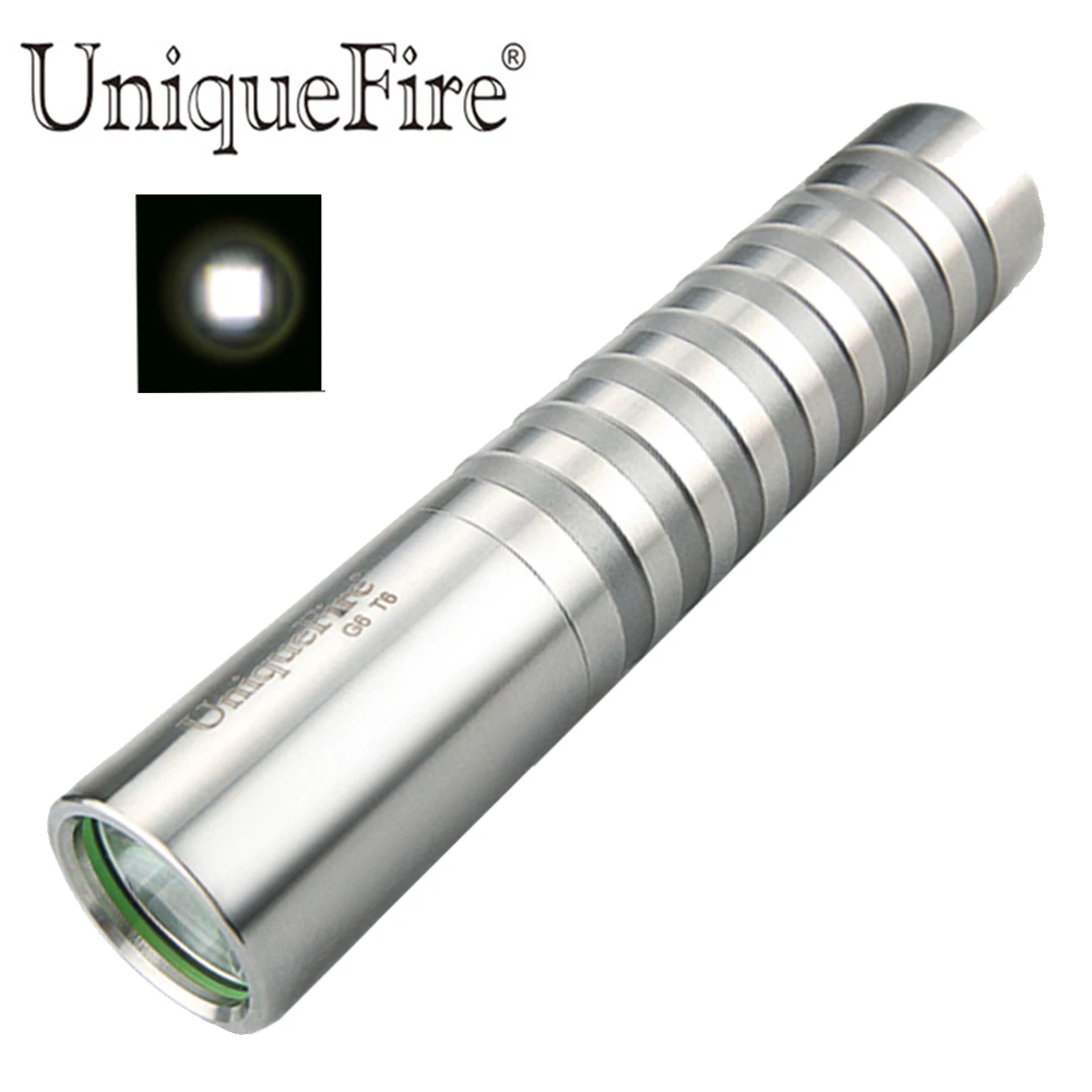 UniqueFire UF G6 T6 светодиодный фонарик из нержавеющей стали Портативный Ручной