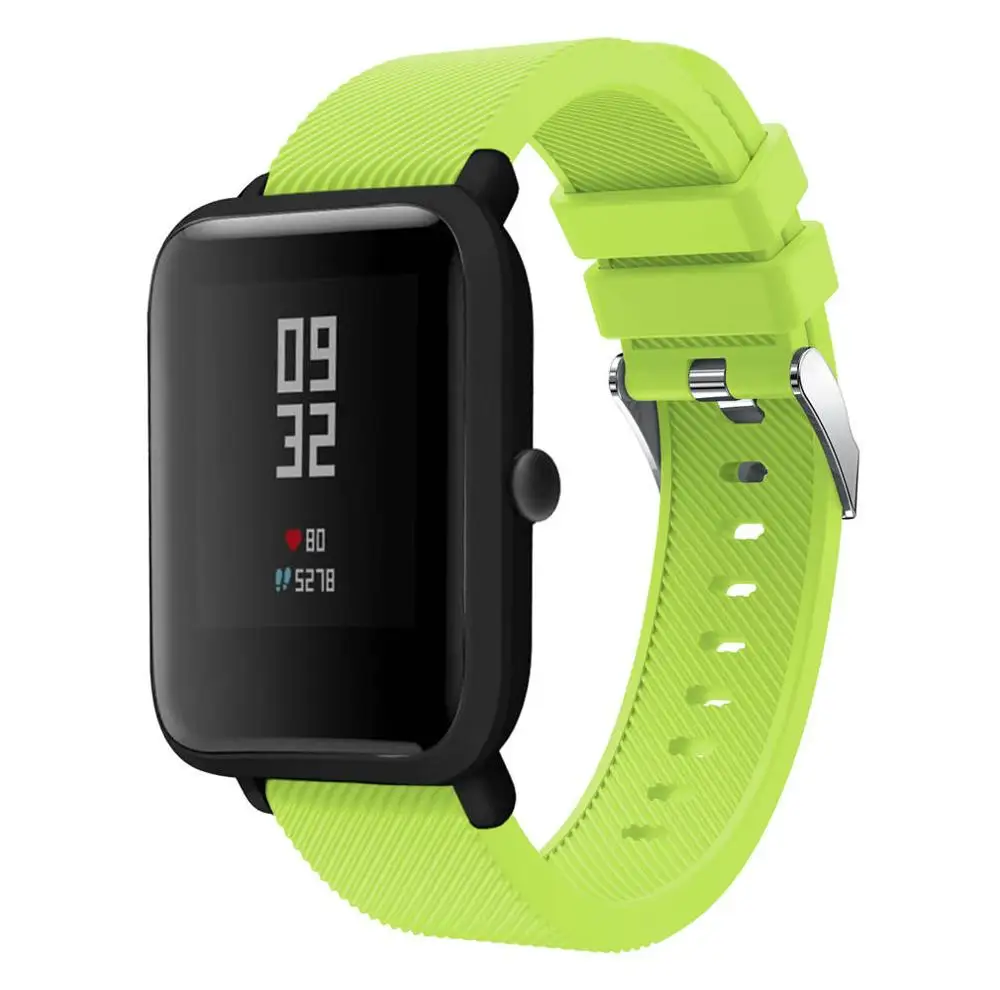 20 мм силиконовый ремешок для часов Huami Amazfit Bip Youth Lite Band для xiaomi huami amazfit Bip BIT PACE Lite Youth ремешок - Цвет ремешка: Lime