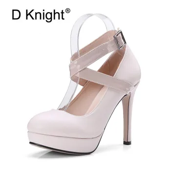 

Size 34-43 Sexy Small Heels Pumps For Women 11CM High Heels Shoes Woman Stiletto Round Toe Platform Women's Party Wedding Shoes