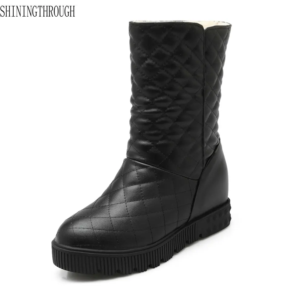 

2018 New fashion flat women boots ankle boots platform boots woman winter snow boots dress shoes woman large size 34-43