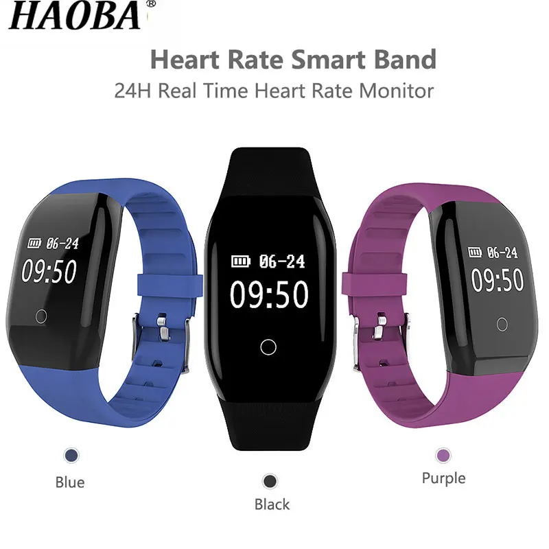 

HAOBA Smart Bracelet Wristband With Bluetooth Waterproof Smart Band Heart Rate Monitor Pedometer Multifunction Fitness Tracker