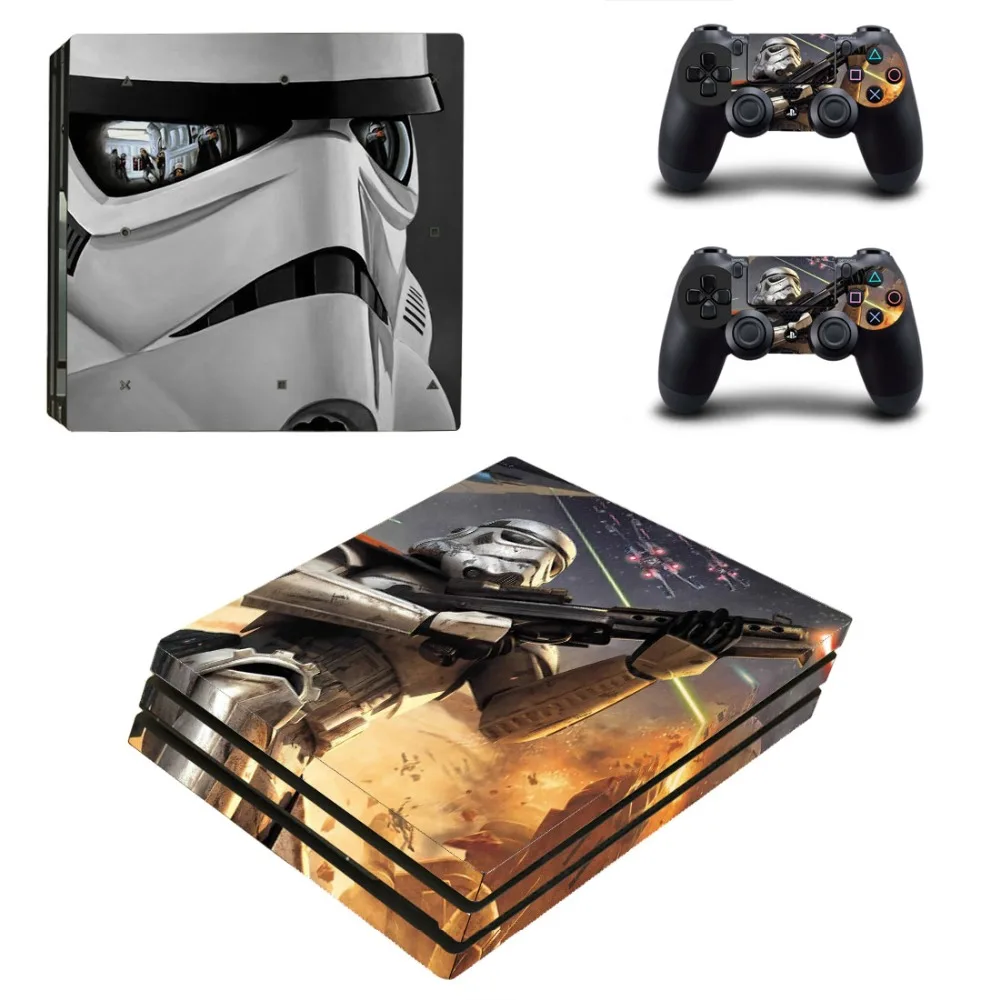 Виниловая наклейка Star Wars PS4 Pro на кожу для консоли Playstation 4 и 2 контроллеров