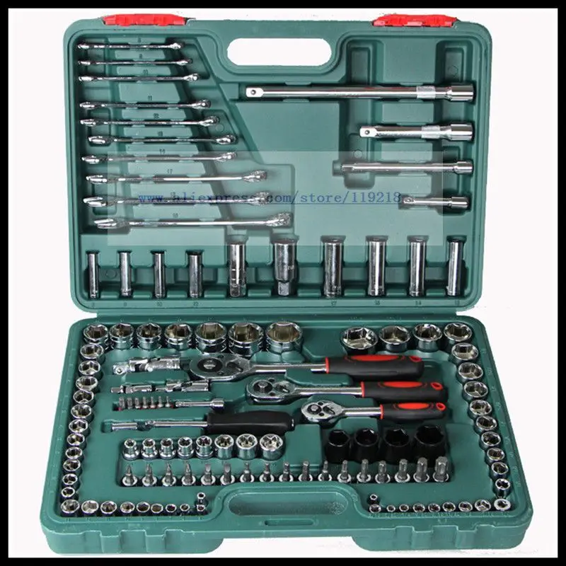 

121 pieces sets of auto repair tool combination set hardware toolbox sets of tools ratchet wrench tool kits