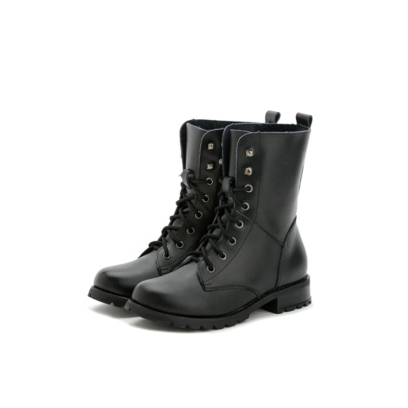 Free Shipping lady all-match retro combat boots high heel shoes antorcycle boot lace up ridding for women | Обувь