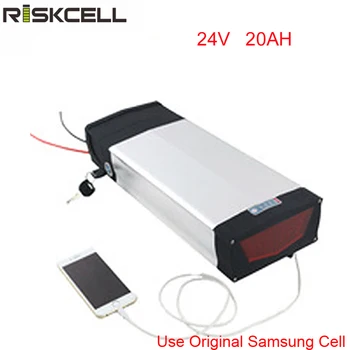 

New Arriver 24V 20Ah Electric Bike Lithium ion Battery pack with USB 2.0 Port and 29.4V 2A Charger +bms for 24V 700W Ebike