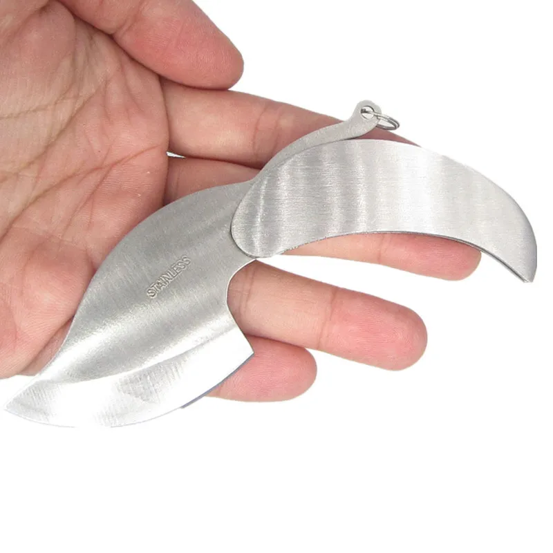 Нержавеющая сталь раза выжить портативный карманный набор кольцо в форме листика нож инструмент Серебристый Брелок для ключей Мини Открытый лагерь