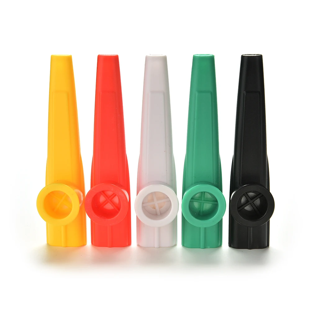 

Useful Mixed Color Plastic Kazoo Wind Instrument Kazoo Instrument Gift Instrument for Kids Party Supplies Cheerleading Whistle