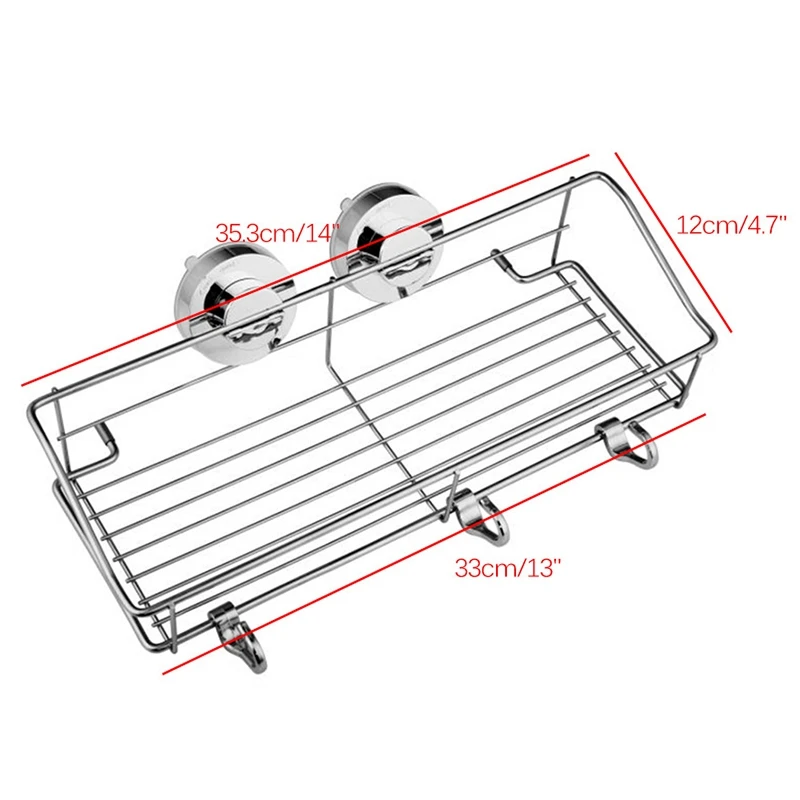 Многофункциональная полка из нержавеющей стали Полочка с настенным креплением для хранения в ванной, на кухне держатель стойки с 3 крючки