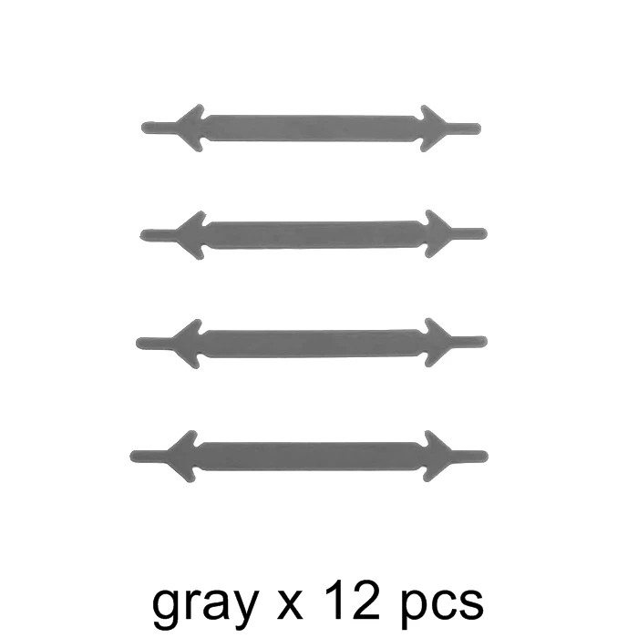 12 шт./лот, новые эластичные силиконовые шнурки без галстука, силиконовые шнурки, креативные резиновые шнурки для унисекс для детей K052 - Цвет: Shoelaces Gray