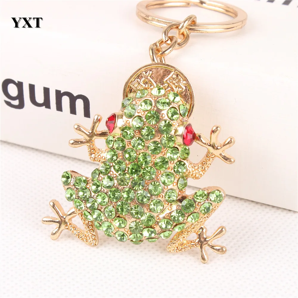 

Fortune Frog Copper Coin Green Cute Crystal Charm Pendant Purse Handbag Car Key Keyring Keychain Birthday Fashion Friend Gift