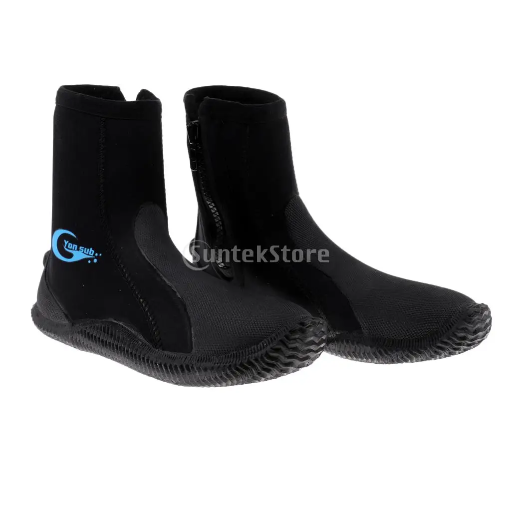 5mm Neoprene Scuba Diving Wetsuit Zipper Boots Anti-slip Warm Shoes Snorkeling Surfing Fishing Winter Water Sports Swimming Fins