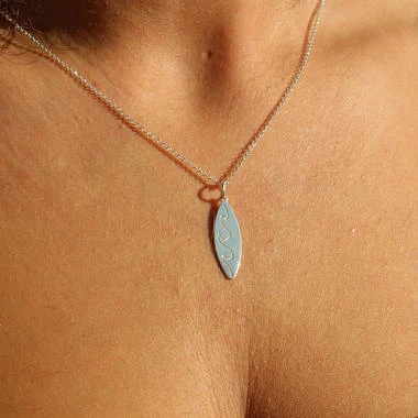 

Surfboard necklace for women Dainty necklace I love Surfer Necklace