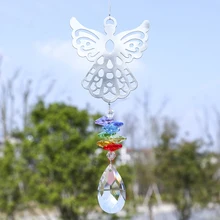 H& D чакра Кристалл Suncatcher-ангел радуга производитель с ограненной каплевидной подвеской для украшения окна