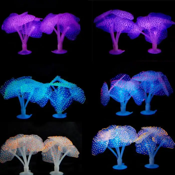 Аквариум светящиеся искусственные Медузы силиконовые искусственные водные растения флуоресцентные яркие Медузы аквариумный Декор 899