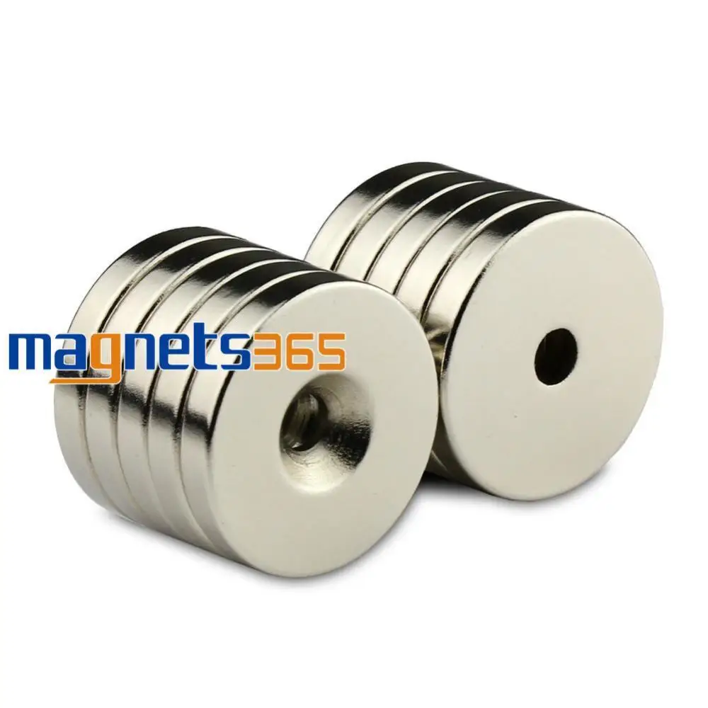 

5pcs N50 30mm x 5mm Ring Hole 5mm Strong Round Rare Earth Neodymium Magnet