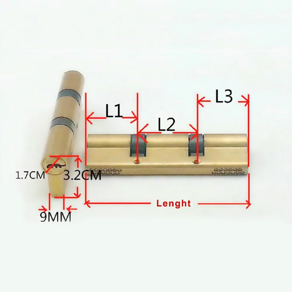 Противоугонные ворота двери 110 115 120 125 130 мм двойное колесо вилка, замок сердечник безопасности латунь двойная пружина супер AB дверной цилиндр