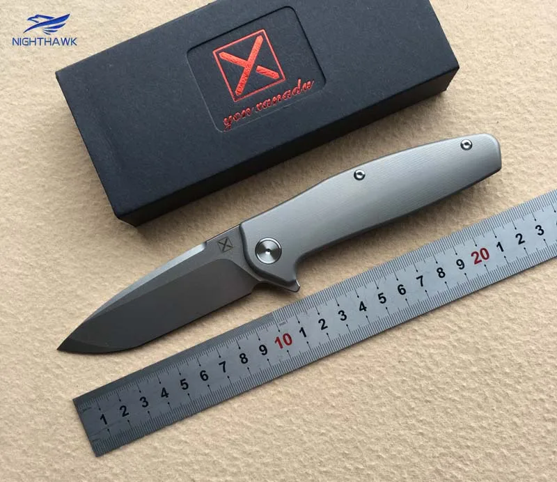 

NIGHTHAWK X-750 NEW folding knife Ball bearing VG-10 blade Titanium handle camping hunting Outdoor pocket fruit knives EDC tool