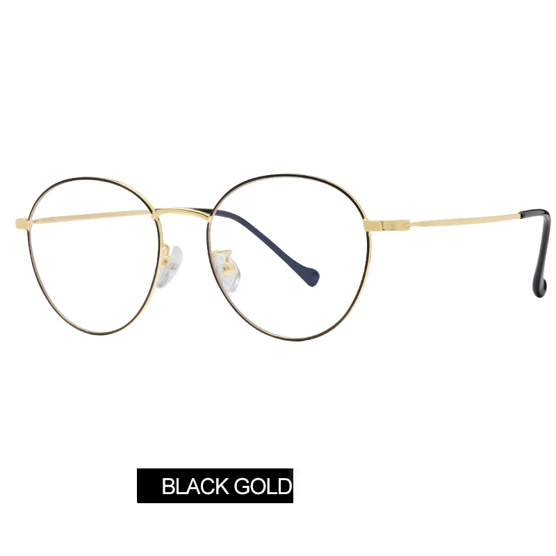 Women Anti-blue glasses 2pcs a lot Black Gold Silver Rose RFG1911N - Цвет оправы: black.gold