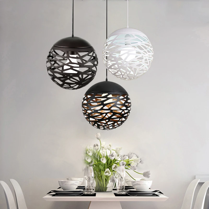  Modern LED pendant light iron Hollow out metal ball lamp living room bedroom shop bar contemporary  - 32950131396