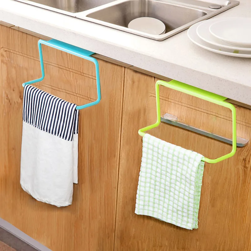 

Door Tea Towel Rack Bar Hanging Holder Rail Organizer Bathroom Cabinet Cupboard Hanger Kitchen Accessories Sale New