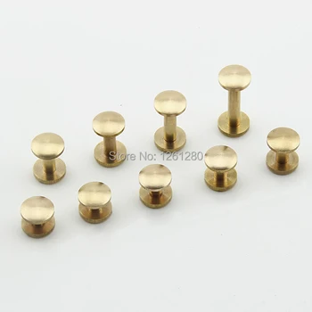 

free shipping double acr 10*4*8mm brass wallet screw belt Rivet diy handmade leather garment key case hardware nail bag part