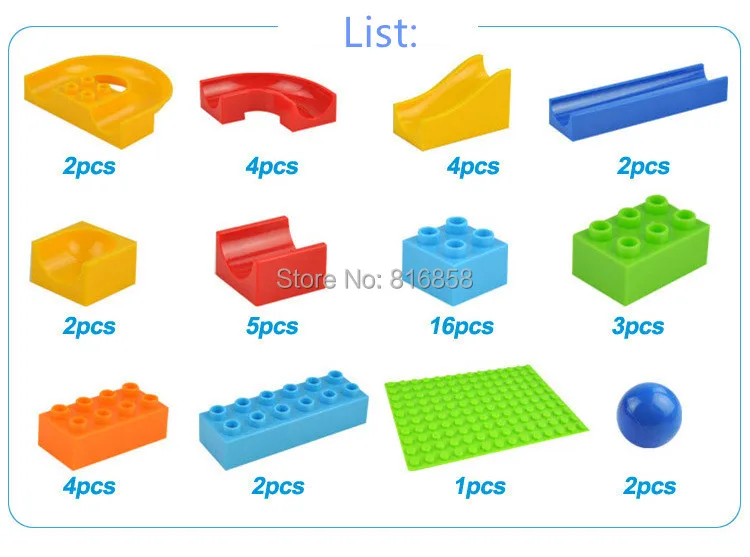 Crazy Fun Rolling Ball Building Blocks Compatible Marble Run Bricks Parts Accessories Educational DIY Toys