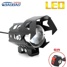 BAOBAO U9 1500lm 6500k LED Motorcycle Headlight Aluminum Alloy Spot Fog Lamp White Light Transformer Motor Projector Headlight