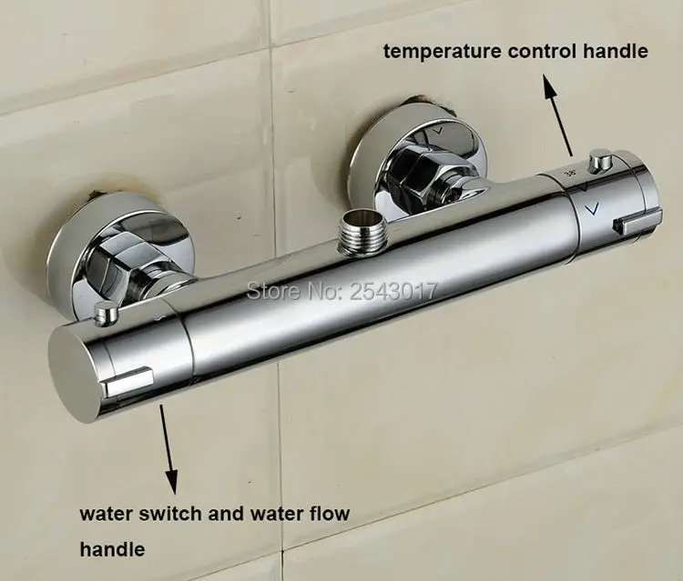 Термостатический смеситель для душа смесительный клапан настенный хромированный латунный полированный душевой набор для ванной комнаты термостат kraan douche ZR958