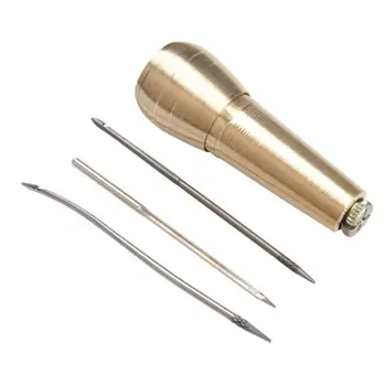 

LNHF 5pcs/lot Canvas Leather Tent Sewing Awl Taper-shank Needle Leathercraft Tool
