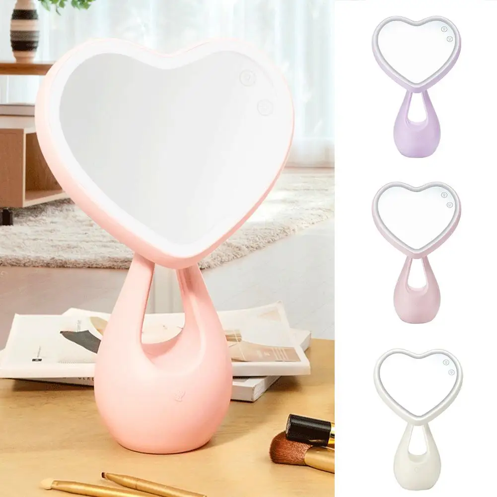 Регулируемый сердце любовь светодиодный стол с подсветкой компактное зеркальце для макияжа косметическое средство 2019