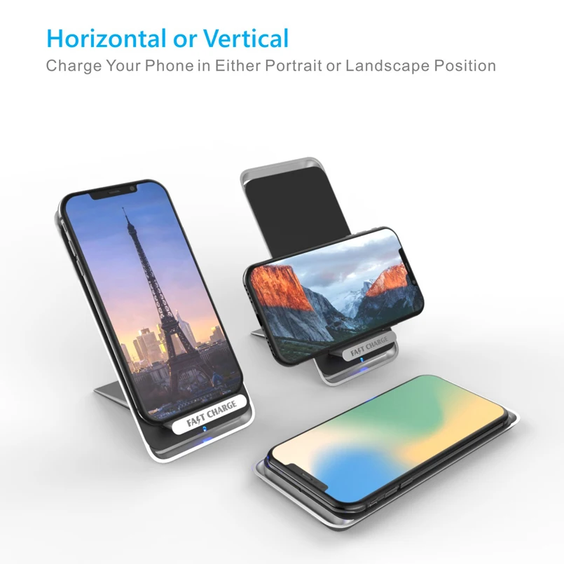 

10W Qi Wireless Charger Foldable For iPhone 7 8 Plus X XR XS Max Fast Wireless Charging For S9 S8 S10 Plus Note 9 8 USB Charger