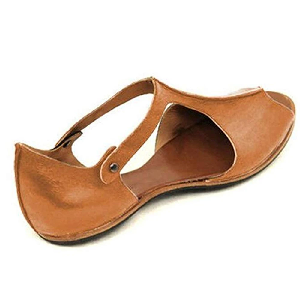 Летняя модная обувь на плоской подошве в стиле ретро; женские сандалии размера плюс; г.; zapatos de mujer