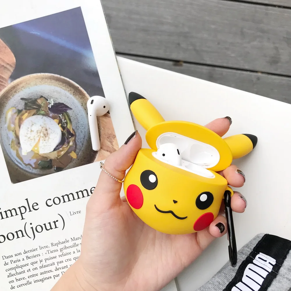 Милый мягкий силиконовый чехол kawaii для Airpods pika chu flash THUNDERBOLT PROJECT poke CARTOON Apple Airpods2 FRGMT чехол для наушников