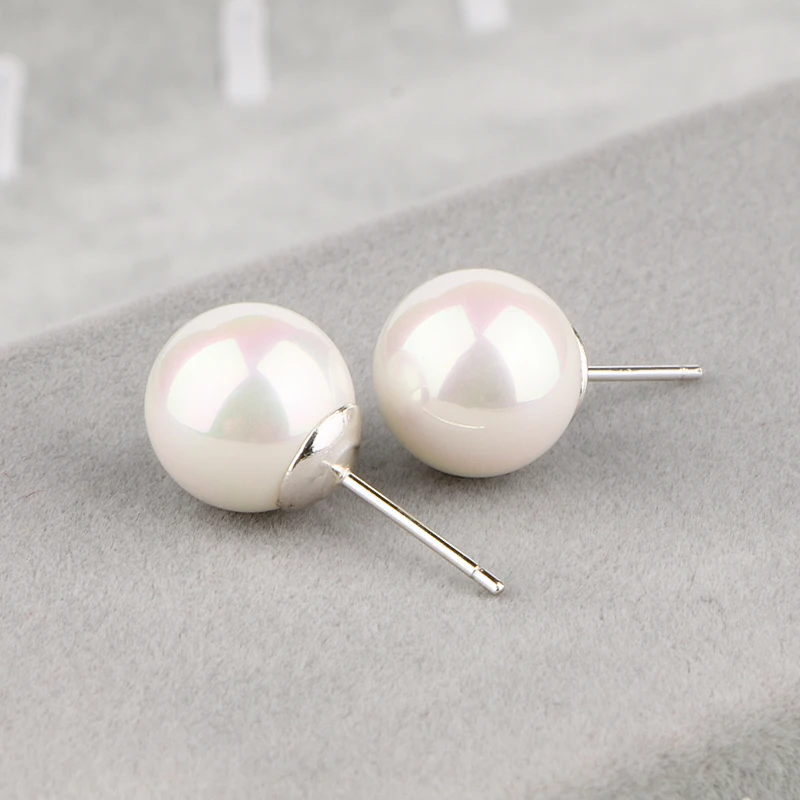CHUKUI Silver 925 Jewelry Real Pure 925 Sterling Silver Earrings 925 Pearl Stud Earrings For Women Girl Oorbellen 4-12mm (5)
