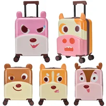18 Inch3D мультфильм милые животные Дети Abs+ PC прокатки багажа Spinner детей пансион чемоданы дорожная сумка с колесиками студентов