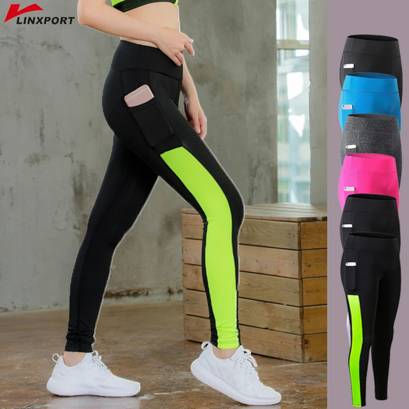 

Women Yoga Running Pants Gym leggings Pocket Sexy Fitness Legging Slim Tights Sports Jogging Capris Long Pants Female Sweat Suit