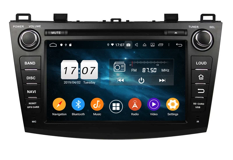 Best 8inch two din android 9.0 car dvd player for mazda3 2012 with gps navigation radio USB SD DVD built in wifi mirror link 4G+64G 5