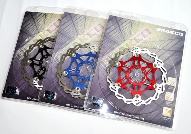 

160/180/203mm Bicycle Brake Floating Disc Rotors TAIWAN Brakco DR06 City Bike Brake Disc Rotors Red 1PCS