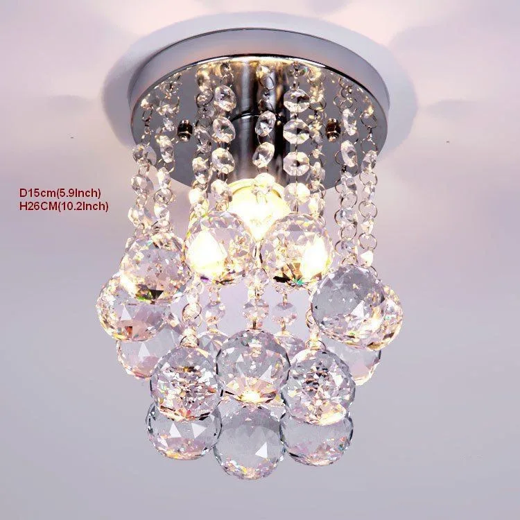 Lustre de Cristal k9 de Cristal de Aço Iluminação Superior Inoxidável Moldura Luminaria Lampe Lustre Diâmetro 15 cm 20 25 16 cristal de aço inoxidável moldura luminaria lampe