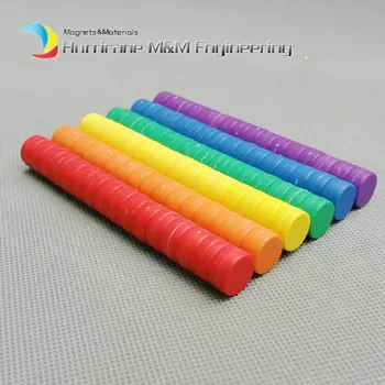 

20pcs Magnetic Buttons Diameter 12.7x6.35 mm about 1/2'' x 1/4'' White Board Thumbtack NdFeB Magnet in Plastic Plating