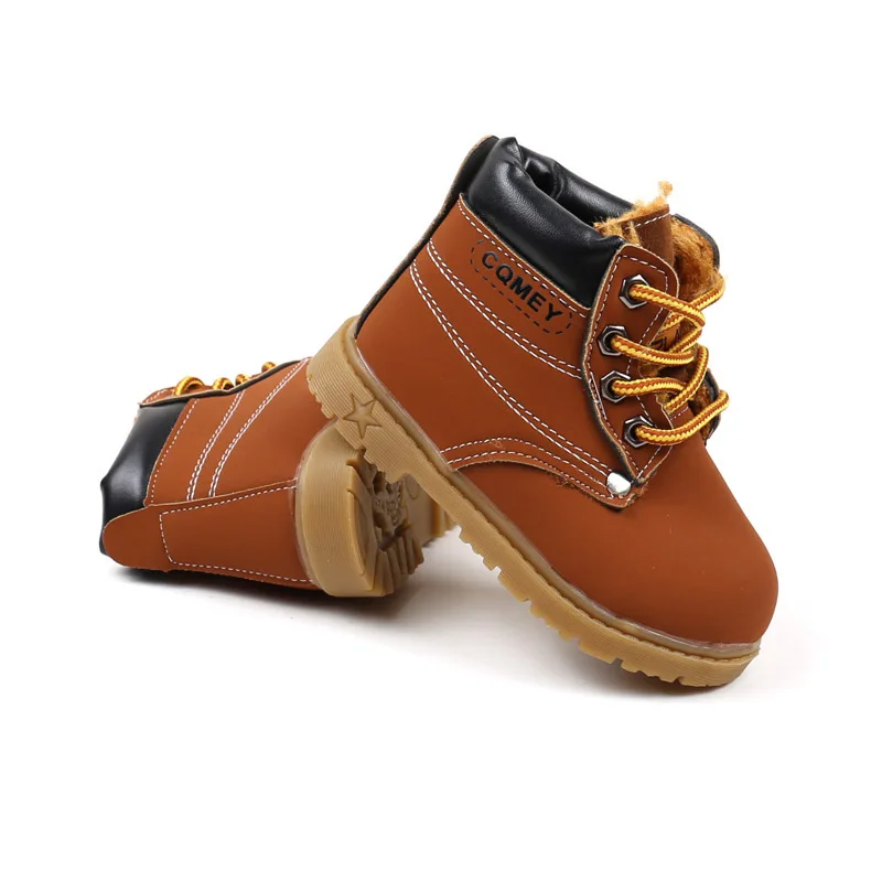 Kalupao 2018 Kids Rivet Ankle Boots Girls Boys Shoes Short Yellow Autumn Martin Cow Muscle Boots Baby Child Leather Shoes  (16)