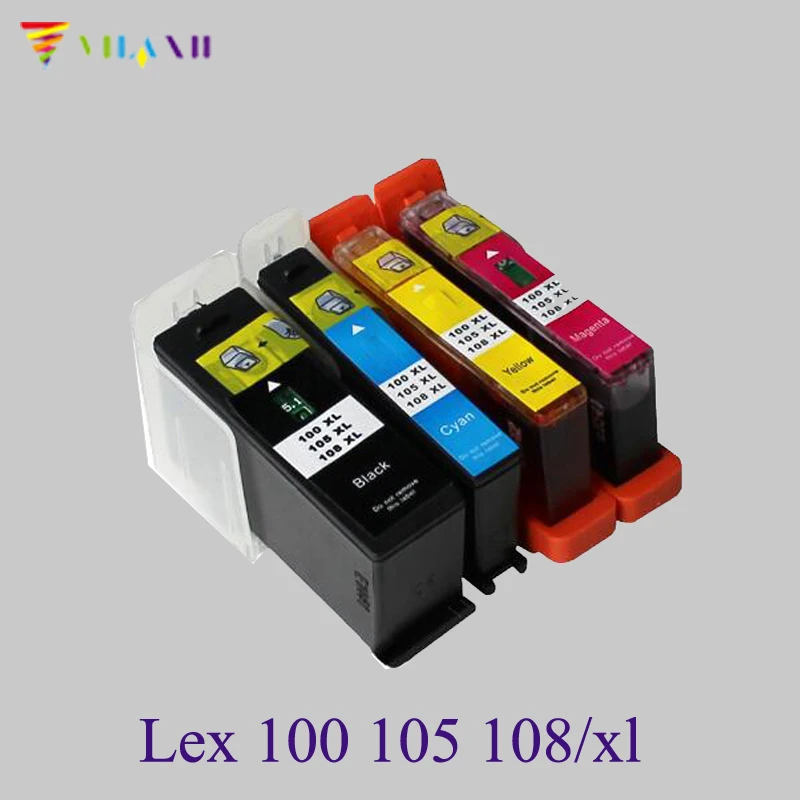 Чернильный картридж Vilaxh 100 105 108 100xl 105xl 108xl для Lexmark S305 S405 S505 S605 Pro205 Pro705 Pro805 Pro905 708 208 308