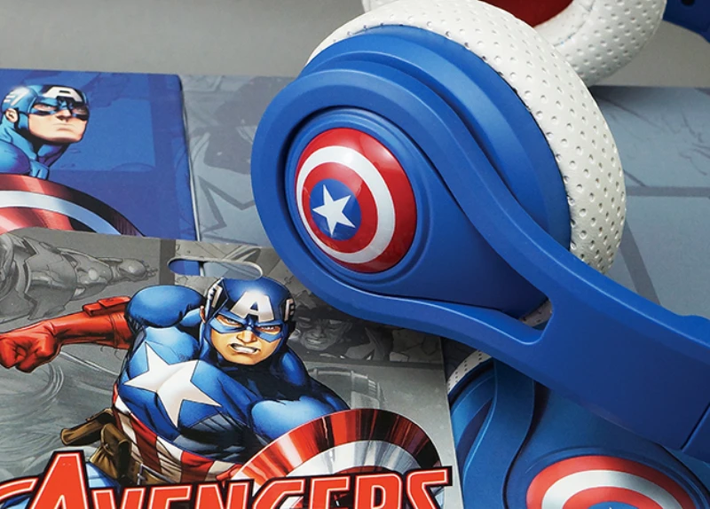 SMS Мстители Капитан Америка Синий игровая гарнитура 3,5 мм супер герой серии стерео микролайт спортивные проводные наушники подарок