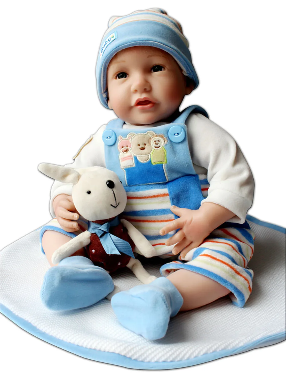 21" Handmade Silicone Reborn Baby Alive Boy Doll Lifelike Educational Training Toys Kids Giftin