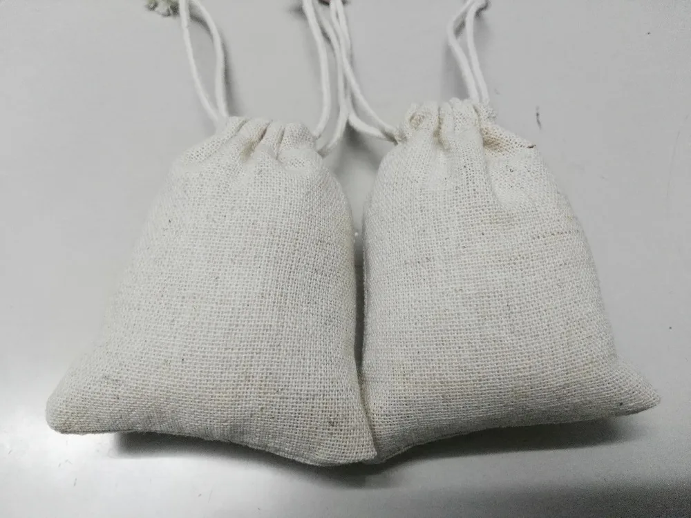 SPECIAL SALE 20/lot 8*10cm overlocked linen jewelry bag small
