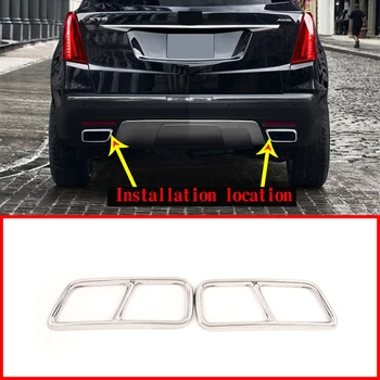 

2pcs Stainless Steel Chrome Exhaust Pipe Trim For Cadillac XT5 XT4 2016 2017 2018 Car Accessories