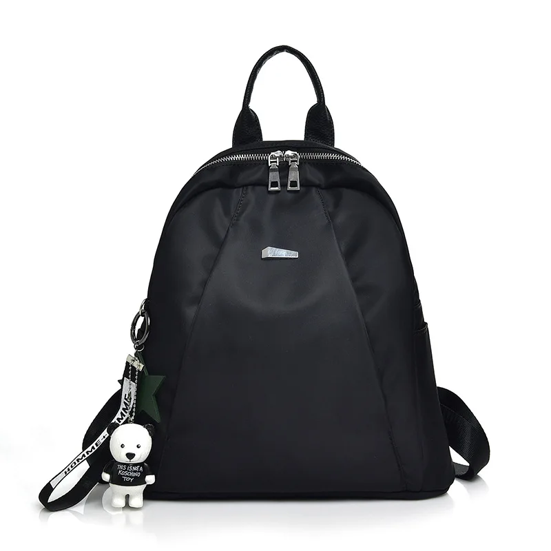 Women Waterproof Nylon Backpack Female Black School Backpacks for Teenage Girls Small Backpack ...