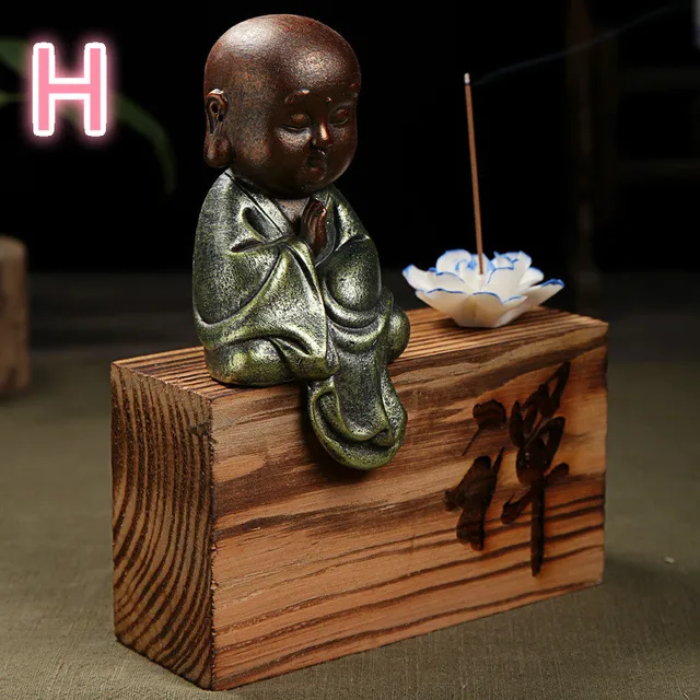 Home Decorationg Buddha Stick Incense Holder Simple Monk Lotus Censer